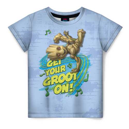 Детская футболка ВсеМайки 3D Get your Groot on!, размер 128 в Гулливер