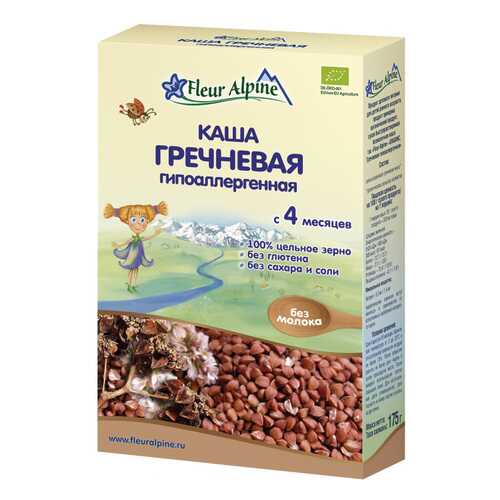 Каша безмолочная Fleur Alpine Гречневая с 4 мес. 175 г в Гулливер