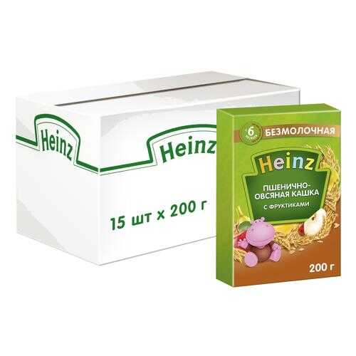 Каша безмолочная Heinz Пшенично-овсяная с фруктами с 6 мес. 200 г, 15 шт. в Гулливер