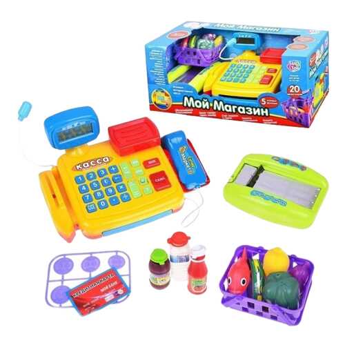 Игровой набор Мой магазин с кассой 20 предметов Play Smart Д39774 голубой в Гулливер