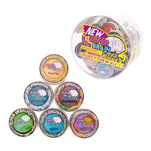 Жвачка для рук Super Brain Putty, мини версия, 48 шт. в диспенсере 20 грамм в Гулливер