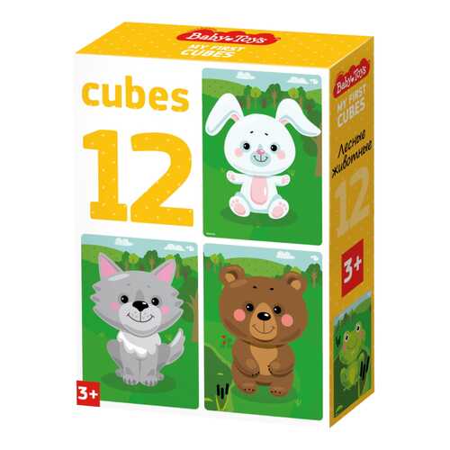 Кубики Лесные животные (без обклейки) 12 шт BABY TOYS в Гулливер