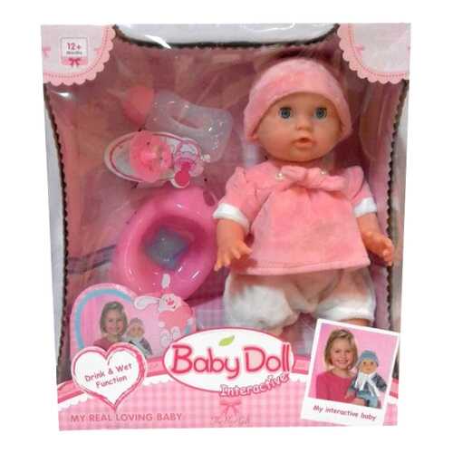 Пупс интерактивный Baby Doll в розовой одежде 27 см Shantou Gepai YL1704H в Гулливер