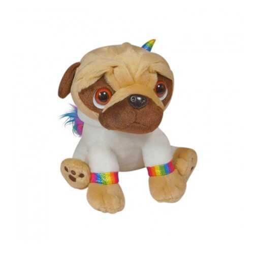 Мягкая игрушка Keel toys Pugsley мопс в наряде радужного единорога, белый, 21 см в Гулливер