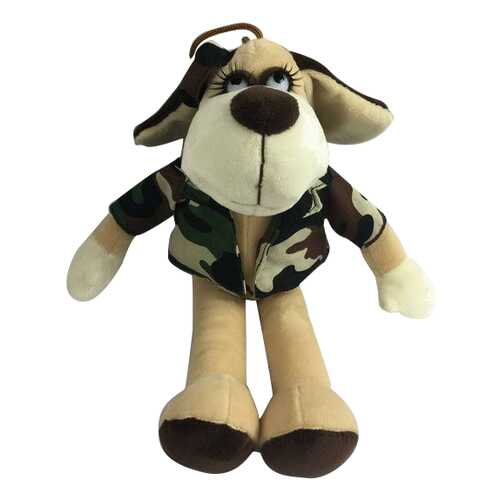 Мягкая игрушка Teddy Собака в камуфляжном костюме, 15 см в Гулливер