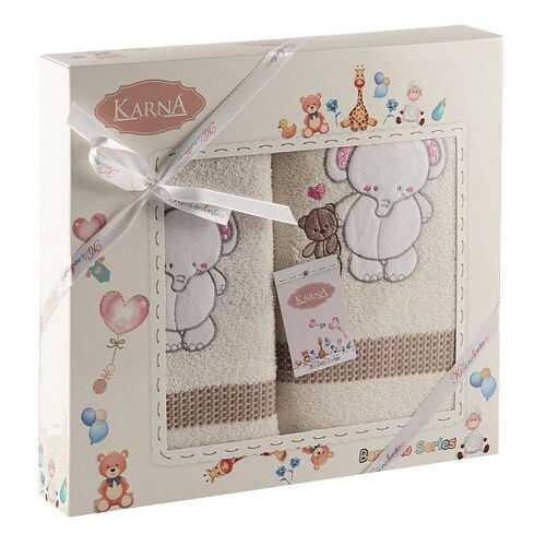 Комплект полотенец KARNA детский Bambino-Slon 50x70-70х120 см Mолочный в Гулливер