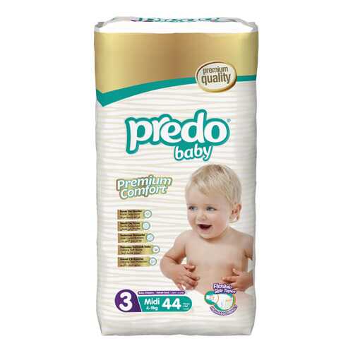 Подгузники Predo Baby Midi №3 Преимущественная 44 шт. 4-9 кг в Гулливер