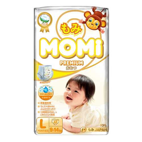 Подгузники-трусики Momi Premium L ( 9-14 Кг), 42 шт. в Гулливер