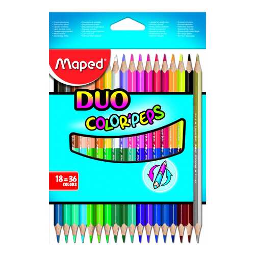 Карандаши цветные Maped Color Peps Duo двухсторонние 36 цветов, 18 шт в Гулливер