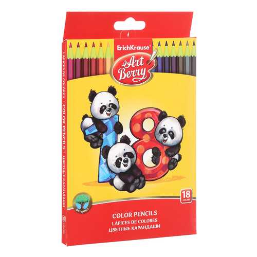 Карандаши цветные шестигранные ArtBerry 18 цветов в Гулливер