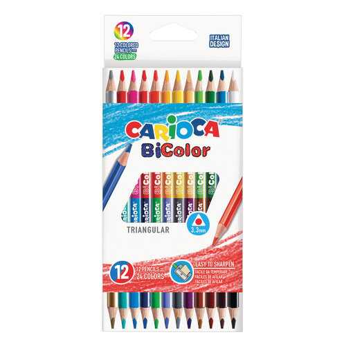 Карандаши двусторонние Carioca Bi-color трехранные, 12 штук, 24 цвета в Гулливер